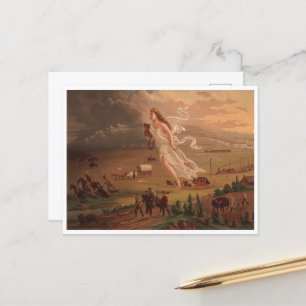 Amerikaanse vooruitgang, John Gast 1872 Briefkaart