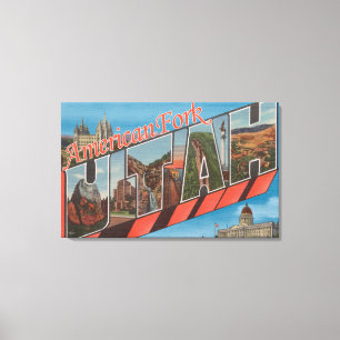 Amerikaanse vork, Utah - grote letterscènes Canvas Afdruk