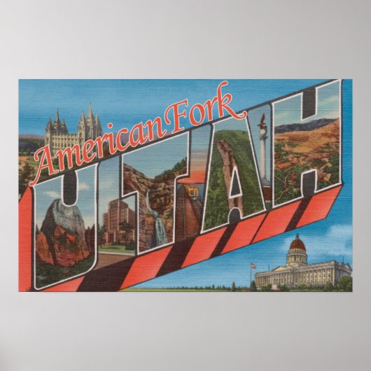Amerikaanse vork, Utah - grote lettertjes Poster (Voorkant)