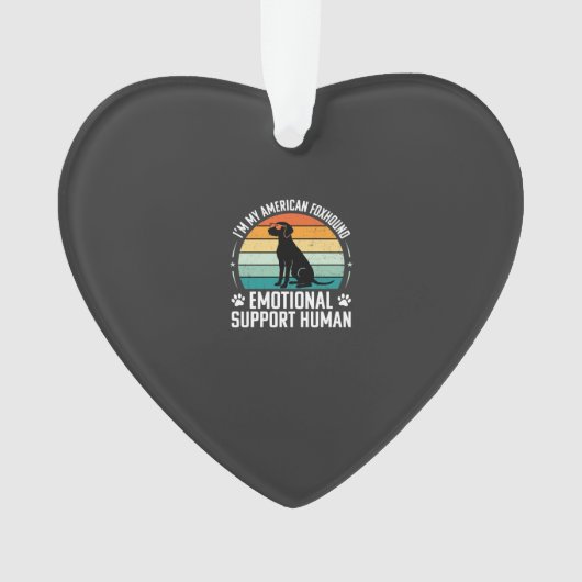 Amerikaanse Vosshond Emotionele Ondersteuning Mens Ornament (voorkant)