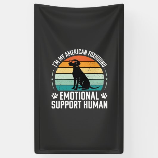 Amerikaanse Vosshond Emotionele Ondersteuning Mens Spandoek (Verticaal)