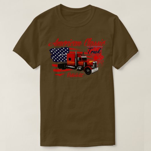 Amerikaanse vrachtwagen klassieker 1 t-shirt (Design voorkant)