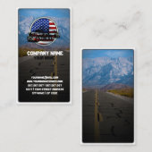 Amerikaanse vrachtwagen op Mountain Road Visitekaartje (Voorkant / Achterkant)
