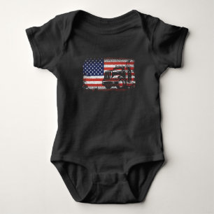 Amerikaanse vrachtwagenchauffeur Amerikaanse vlag Romper