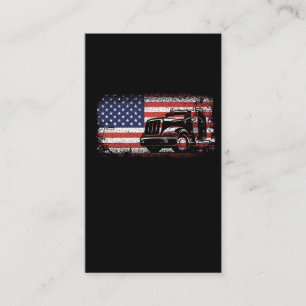 Amerikaanse vrachtwagenchauffeur Amerikaanse vlag  Visitekaartje