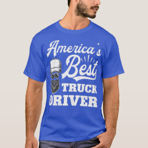 Amerikaanse vrachtwagenchauffeur Flatbed Truck D T-shirt