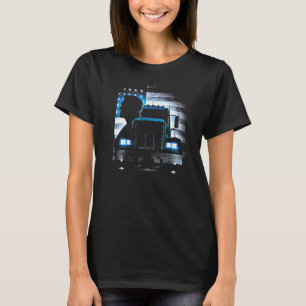 Amerikaanse vrachtwagenchauffeur met grote dieselt t-shirt