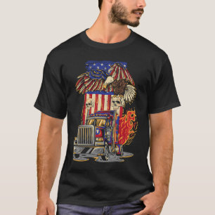 Amerikaanse vrachtwagenchauffeur op 4 juli Eag T-shirt