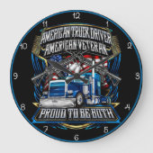 Amerikaanse vrachtwagenchauffeur, veteraan, trots grote klok (Voorkant)