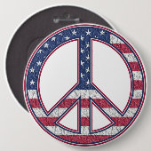 Amerikaanse vrede ronde button 6,0 cm (Voorkant /achterkant)