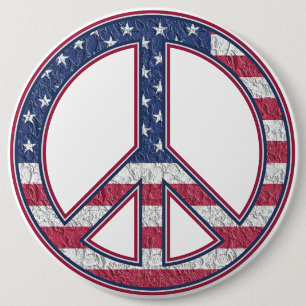 Amerikaanse vrede ronde button 6,0 cm