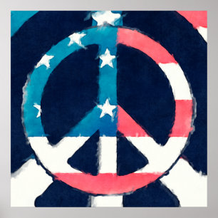 Amerikaanse vredes-gebaar poster