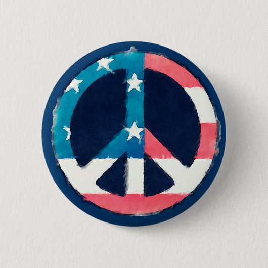 Amerikaanse vredes-gebaar ronde button 5,7 cm (Voorkant)