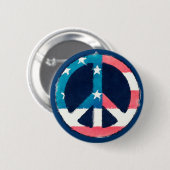 Amerikaanse vredes-gebaar ronde button 5,7 cm (Voorkant /achterkant)