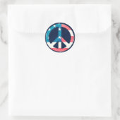 Amerikaanse vredes-gebaar ronde sticker (Tas)