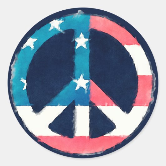 Amerikaanse vredes-gebaar ronde sticker (Voorkant)
