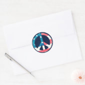 Amerikaanse vredes-gebaar ronde sticker (Envelop)
