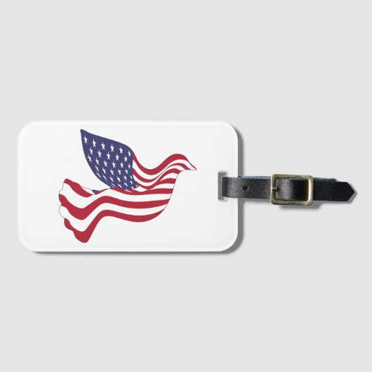AMERIKAANSE VREDESDOVE BAGAGELABEL (Voorkant (horizontaal))