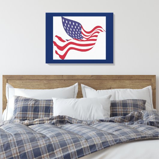 AMERIKAANSE VREDESDOVE CANVAS AFDRUK (Insitu (Slaapkamer))