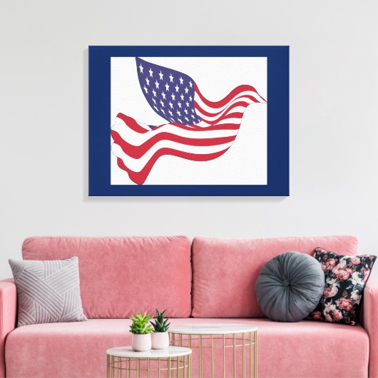 AMERIKAANSE VREDESDOVE CANVAS AFDRUK (Insitu (Woonkamer))