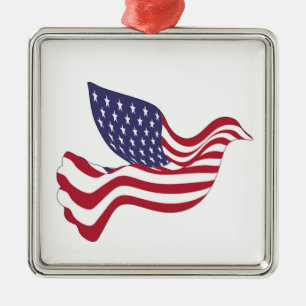 AMERIKAANSE VREDESDOVE METALEN ORNAMENT
