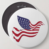 AMERIKAANSE VREDESDOVE RONDE BUTTON 6,0 CM (Voorkant /achterkant)