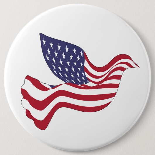 AMERIKAANSE VREDESDOVE RONDE BUTTON 6,0 CM (Voorkant)