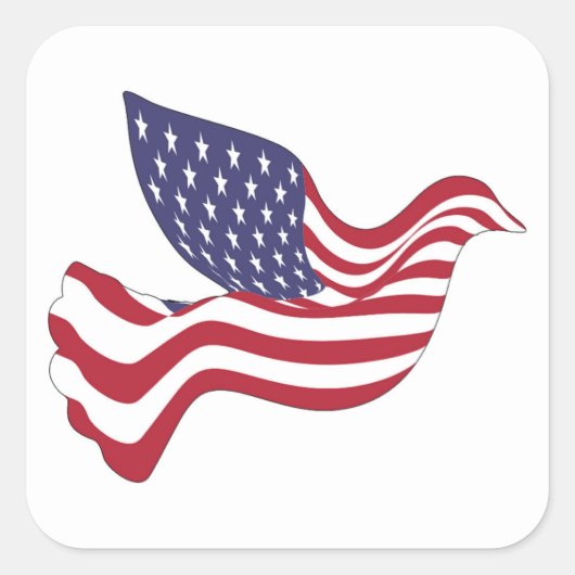 AMERIKAANSE VREDESDOVE VIERKANTE STICKER (Voorkant)