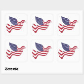 AMERIKAANSE VREDESDOVE VIERKANTE STICKER (Vel)