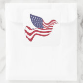 AMERIKAANSE VREDESDOVE VIERKANTE STICKER (Tas)