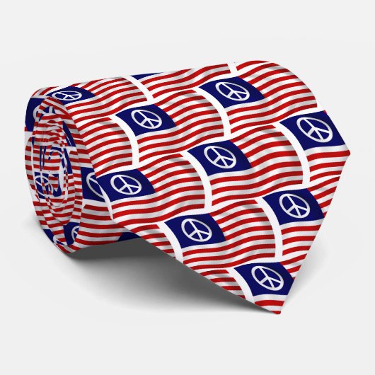 Amerikaanse Vredesteken Vlag Stropdas (Opgerold)