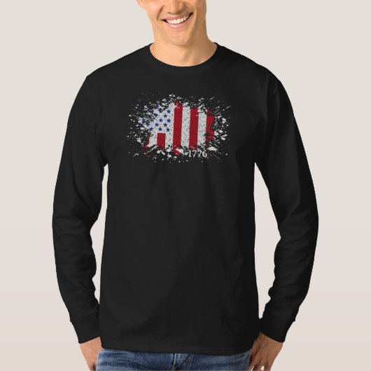 Amerikaanse vredesvlag 1776 Amerikaans staatsburge T-shirt (Voorkant)