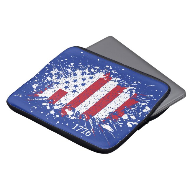 Amerikaanse vredesvlag 1776 Amerikaanse staat Nati Laptop Sleeve (Voorkant top)