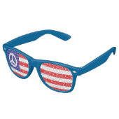 Amerikaanse vredesvlag retro zonnebril (Gekanteld)