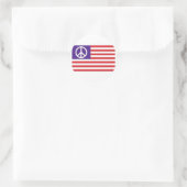 Amerikaanse vredesvlag ronde sticker (Tas)
