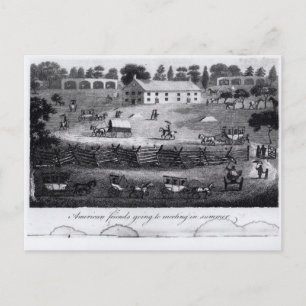 Amerikaanse vrienden die in de zomer bijeenkomen briefkaart