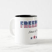 Amerikaanse Vrijheid 1776 Tweekleurige Koffiemok (Voorkant links)