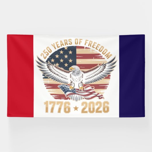 Amerikaanse Vrijheid 250e Verjaardag Spandoek (Horizontaal)
