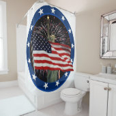 Amerikaanse vrijheid douchegordijn (In situ)