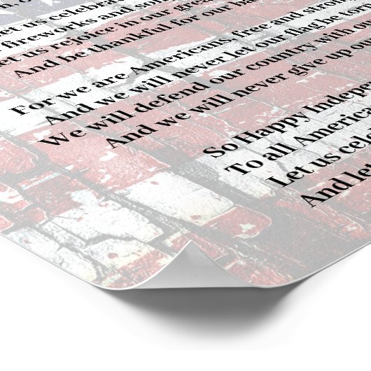 Amerikaanse vrijheid Gedicht met vlag patriottisch Poster (Hoek)