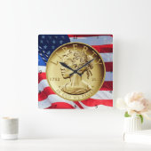 Amerikaanse vrijheid in 2017 vierkante klok (Huis)