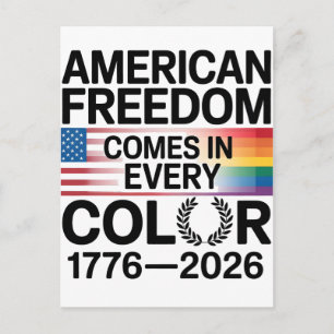 Amerikaanse vrijheid komt in elke kleur LGBTQ Feestdagenkaart