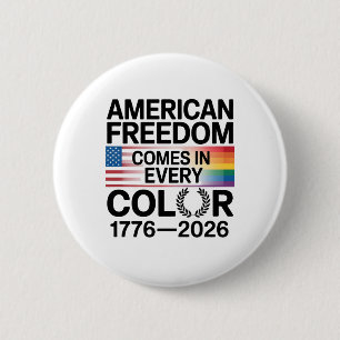 Amerikaanse vrijheid komt in elke kleur LGBTQ Ronde Button 5,7 Cm