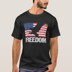 Amerikaanse vrijheidslaand Bald Eagle Usa vlag T-shirt