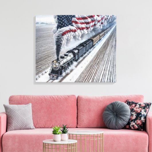 Amerikaanse vrijheidstrein canvas afdruk (Insitu (Woonkamer))