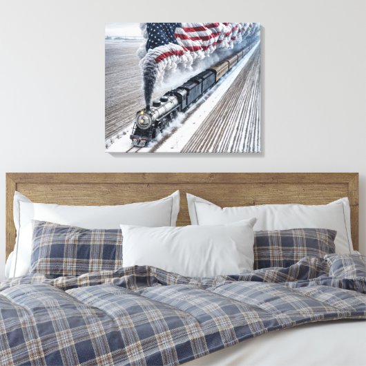 Amerikaanse vrijheidstrein canvas afdruk (Insitu (Slaapkamer))