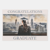 Amerikaanse vrouw Afstuderen gefeliciteerd Inpakpapier Vel (Voorkant 3)