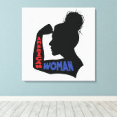 Amerikaanse vrouw canvas afdruk (Insitu (Houten vloer))