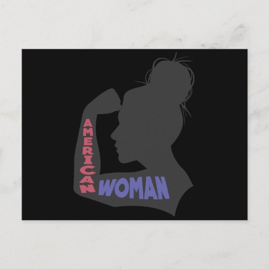 Amerikaanse vrouw donkergrijs briefkaart (Voorkant)