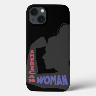 Amerikaanse vrouw donkergrijs Case-Mate iPhone case